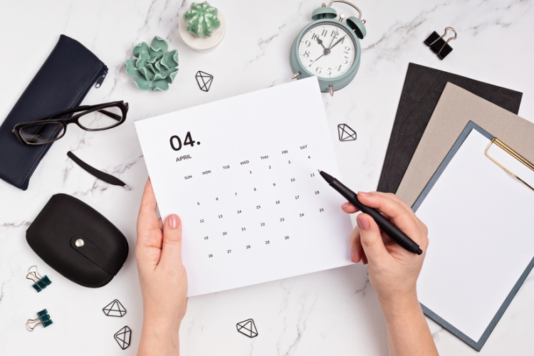 Calendario del contribuyente del mes de abril de 2024