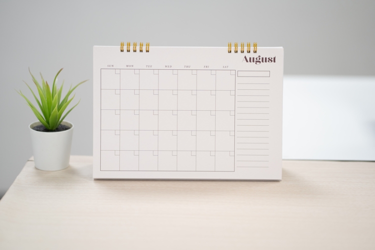 Calendario del contribuyente del mes de agosto de 2026