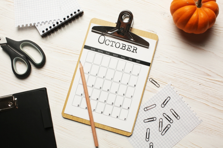Calendario del contribuyente del mes de octubre de 2026