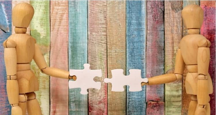 trabajadores piezas puzzle