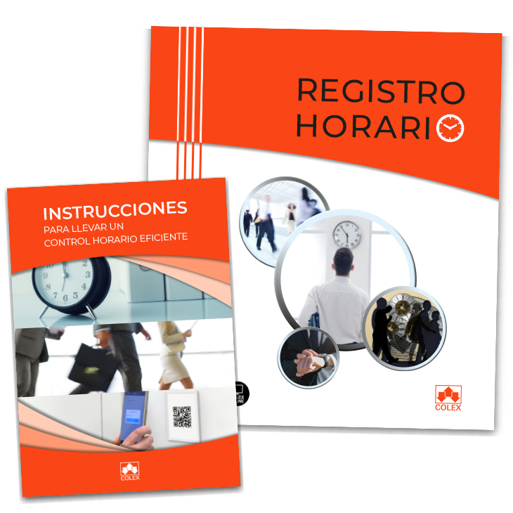 Carpeta de control horario con instrucciones